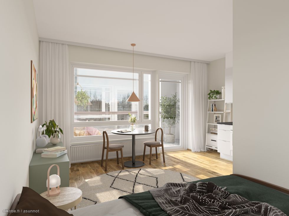 A08, 1h+kt, 27,0 m2, olohuone, taiteilijan näkemys