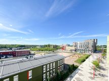 Näkymät parvekkeelta on lännen suuntaan.