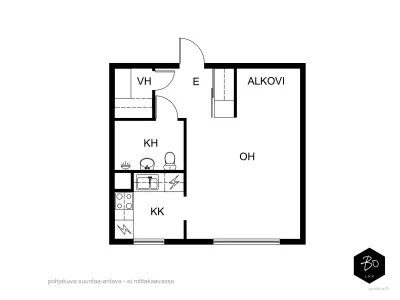 Kerrostalo, 1h, kk, alkovi, vh, kph/wc, 30 m², Harakkala - Näkymä 3