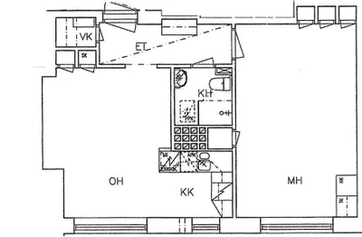 Kerrostalo, 2H+KK, 48,6 m², Kallio - View 3