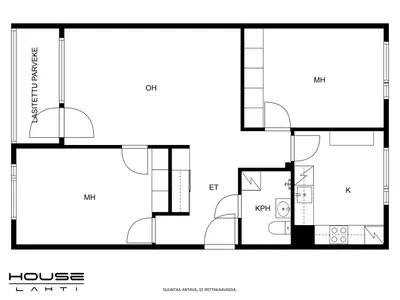 Kerrostalo, 3h, k, kph, lasitettu parveke, 71 m², Kilpiäinen - View 2