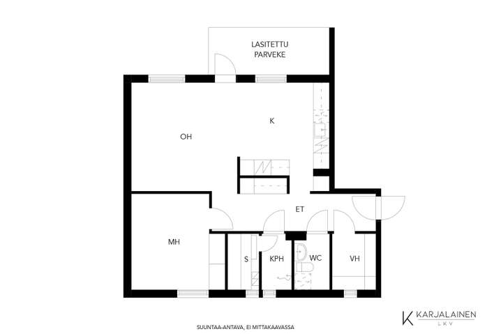Kerrostalo, 2h+k+kph/s, Lasitettu parveke, 56 m², Takahuhti – pohled 2