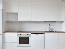 Asunnon A22 keittiö, materiaalit saattavat poiketa ko. asunnossa
