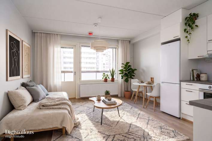 Kerrostalo, 1h+kt, 30,5 m², Pöytäalho - Näkymä 2