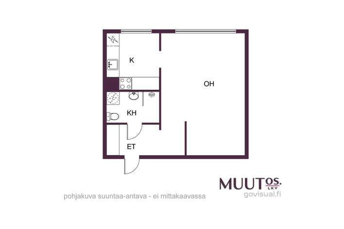 Kerrostalo, 1h, kk, kph/wc, 35 m², Uusikylä - Ansicht 2