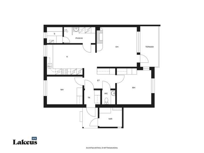Rivitalo, 3h+k+s, 73 m², Jouppila - Näkymä 2