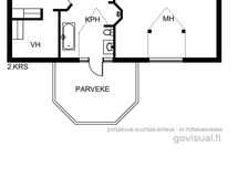 Pohjakuva 2. kerros. Suuntaa-antava, ei mittakaavassa.