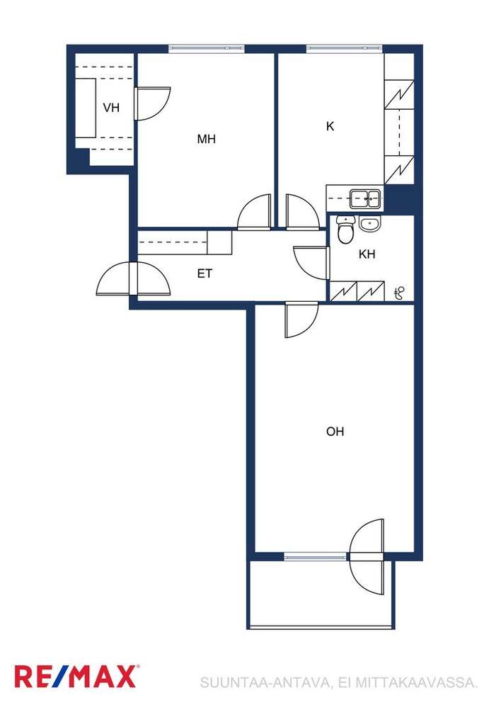 Kerrostalo, 2h+k+kph+et+vh+parveke, 61,5 m², Ojoinen - Widok 2