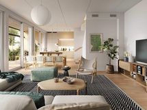 Visualisointikuva rivitalokodista B 06 (5-6h+kt+s, 146,5 m²)