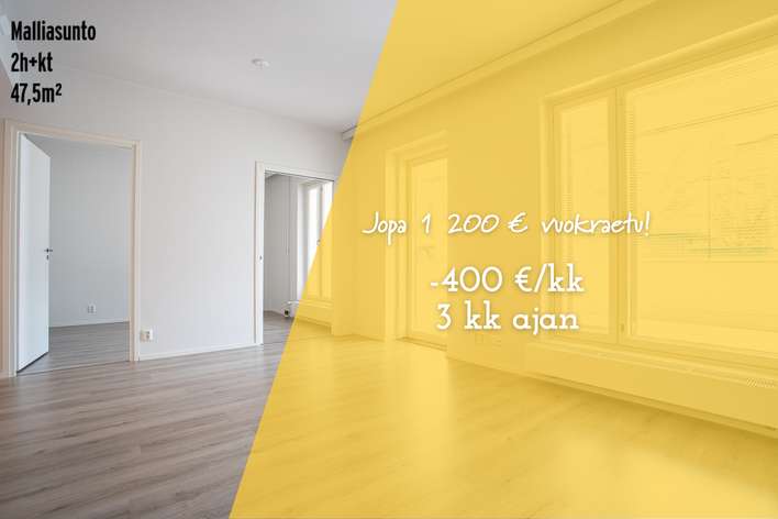 Kerrostalo, 2h+kt, 47,5 m², Myyrmäki, Vantaa