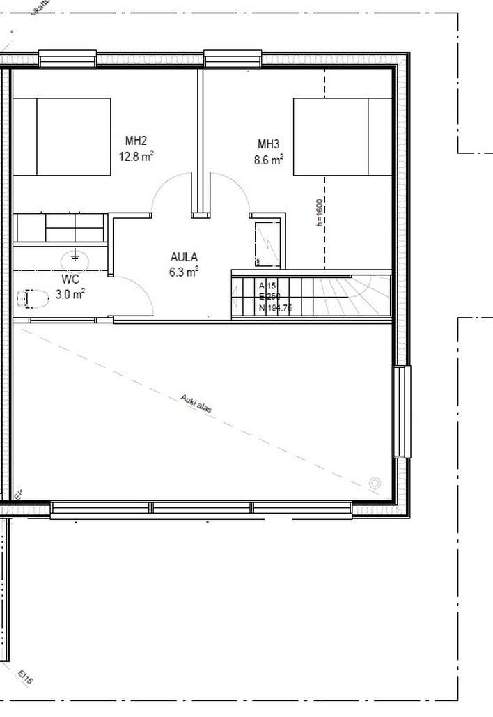 Loma-asunto, Olohuone/keittiö+3mh+et+3wc+ph+s+khh+at+tekn., 129/179 m², Levi Sirkka - Näkymä 4
