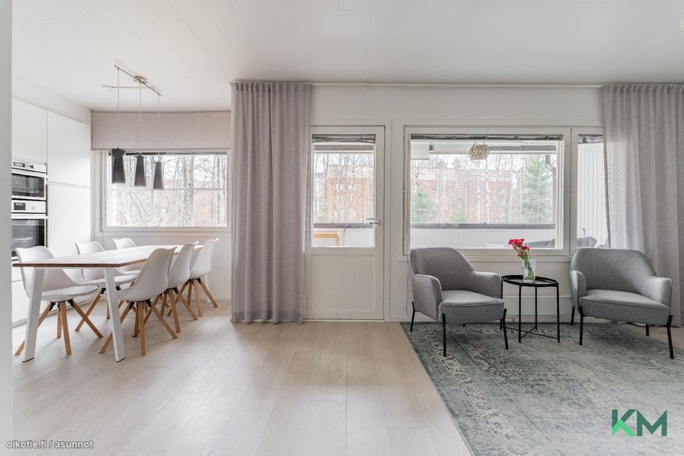 Olohuone ja avokeittiö