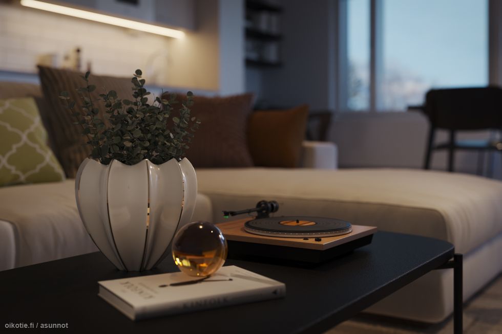 Visualisointikuvassa taiteilijan näkemys aiemmin toteutetusta kohteesta.