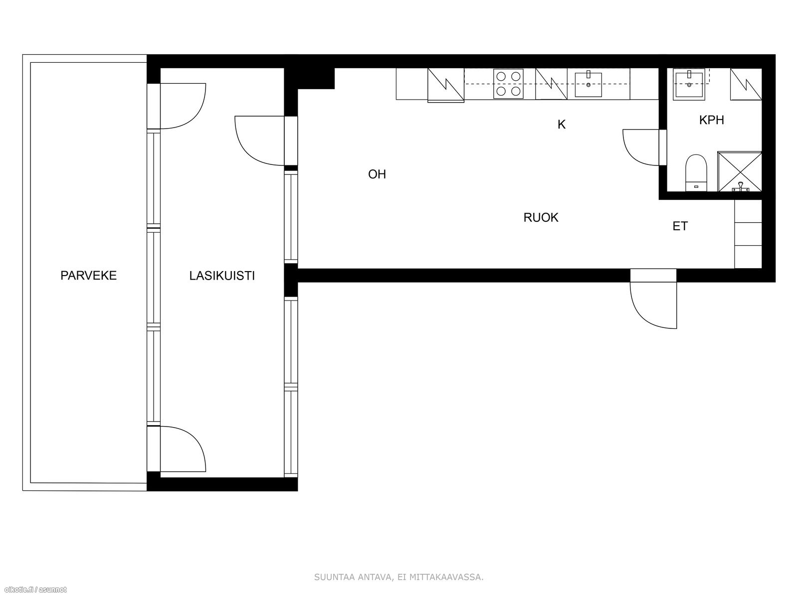 32 m² Ristiretkeläistenkatu 17 B, 00710 Helsinki 1h, k, kph, terassiparveke  – Oikotie 17122889 – SKVL