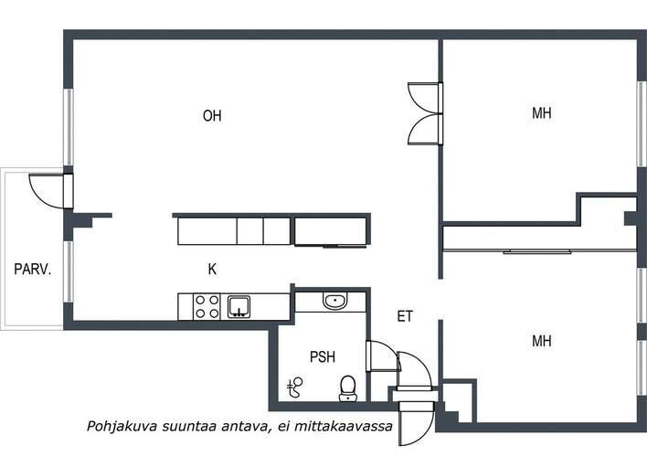 Kerrostalo, 3h, k, kph, p (yhj. 4h, k), 87 m², Keskusta - Näkymä 2