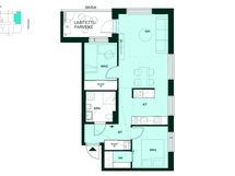 Kodin pohjapiirros (3h+kt, 56,5 m²)