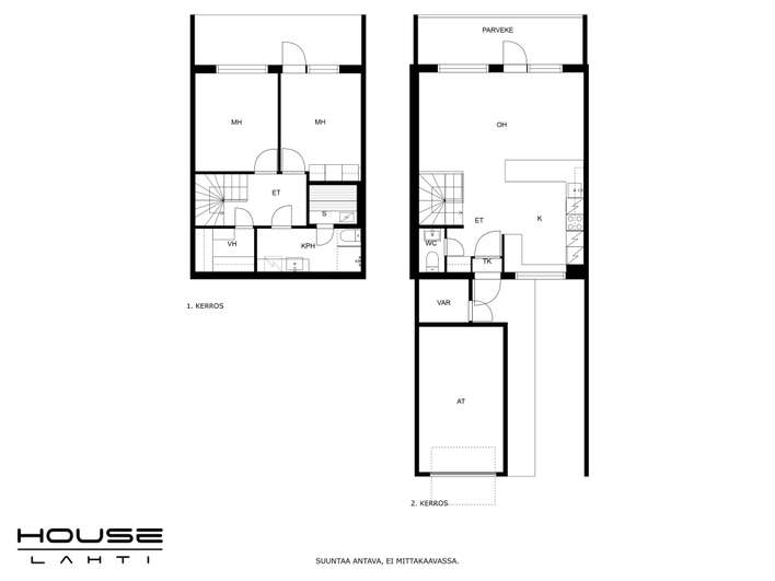 Rivitalo, 3h, k, kph, sauna, parveke, terassi, autotalli., 80,5 m², Jalkaranta - Näkymä 2