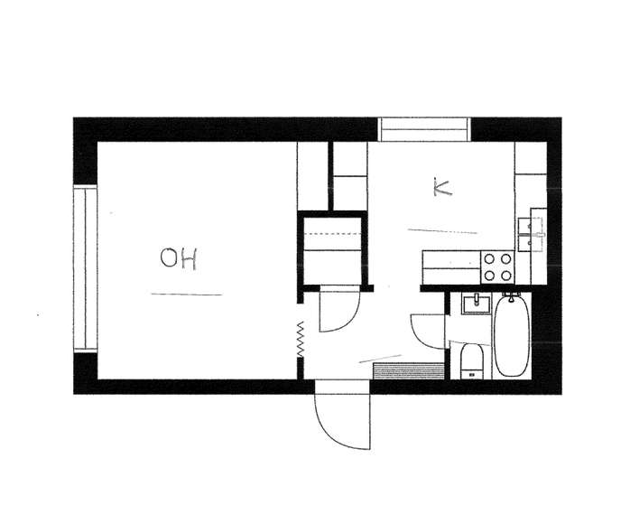 Kerrostalo, 1h + k, 32 m², Sahanmäki