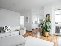 Kaunis kulma-asunto on valoisa