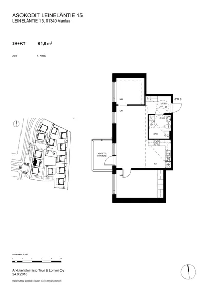 Kerrostalo, 3H+KT, 61 m², Leinelä - Näkymä 2
