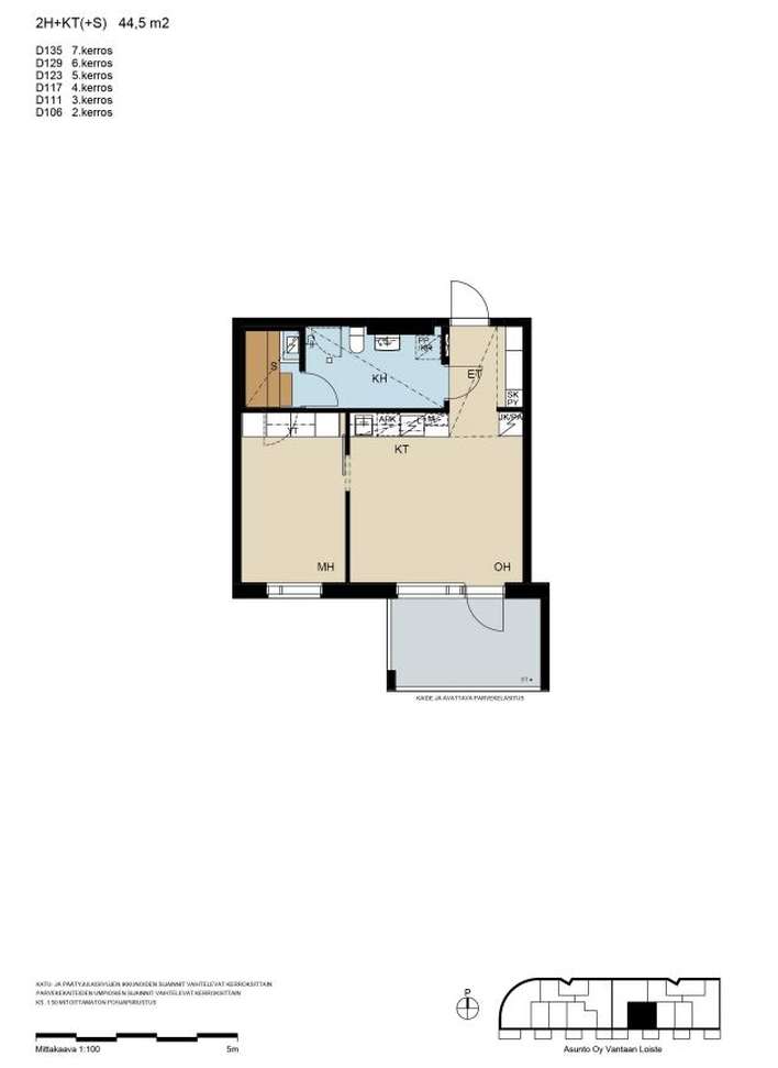 Kerrostalo, 2h+kt+s, 44,5 m², Tikkurila - Näkymä 2