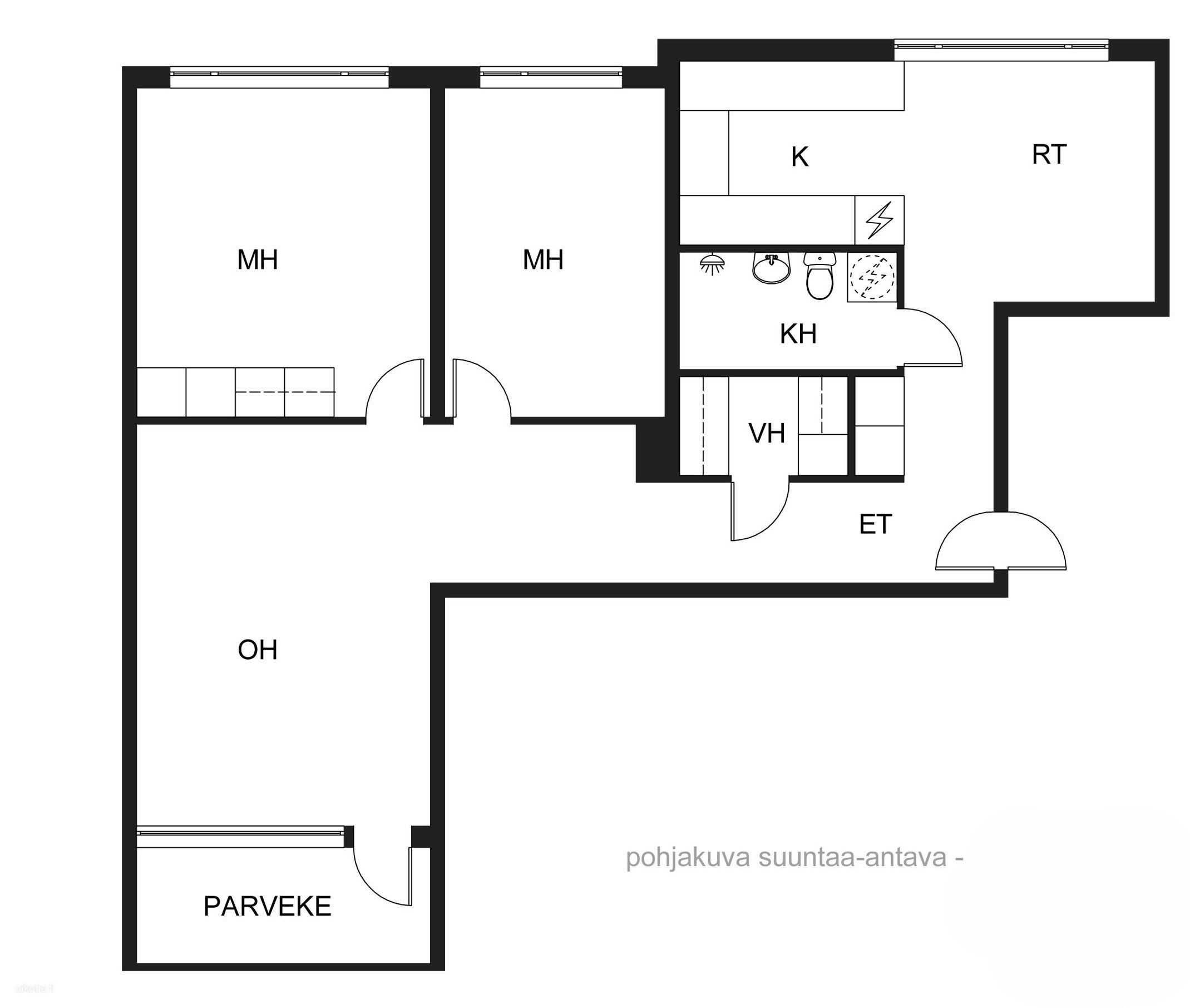 Kerrostalo, 3h + k + lasitettu parveke, 83 m², Kauklahti - Näkymä 2
