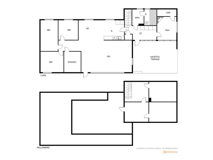 Omakotitalo, Oh, k, 3mh, takkah., sauna, ph, erill.wc, kellari, 115/140 m², Perno - Ansicht 2