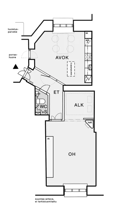 Kerrostalo, 1h+k, 52,5 m², Kallio - View 3
