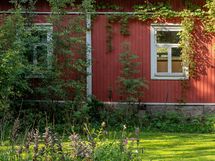 Vanha hirsirunkoinen päärakennus kiinteistöllä Suomela