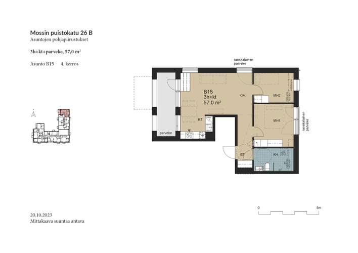Kerrostalo, 3H+KT, 57 m², Lamminrahka, Kangasala