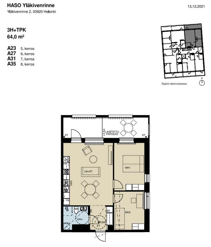 Kerrostalo, 3h + avok + p, 64 m², Myllypuro - Näkymä 2