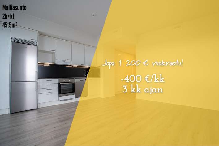 Kerrostalo, 2h+kt, 45,5 m², Myyrmäki, Vantaa