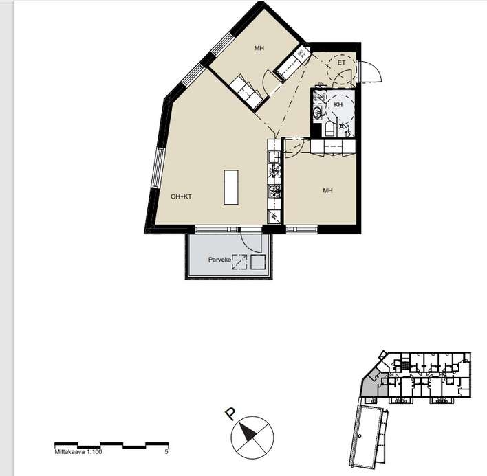 Kerrostalo, 3h + k + lasitettu p., 65 m², Keinusaari - Näkymä 2