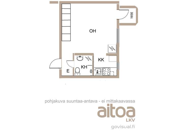 Kerrostalo, 1h+kk+kph+p, 26 m², Kotkansaari 4 - Näkymä 2