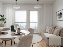 Asunto E32 (2h+kt, 48 m2, 7 krs.) - Ruokailutila