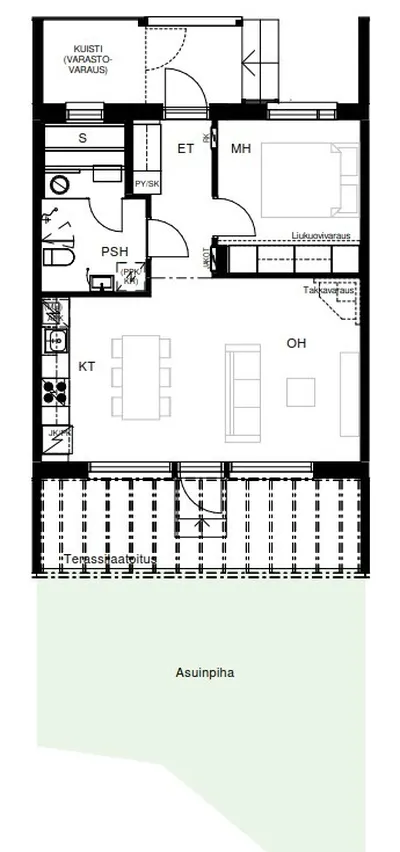Rivitalo, 2h,  k,  kph,  s,  terassi, 50 m², Ylästö - View 2