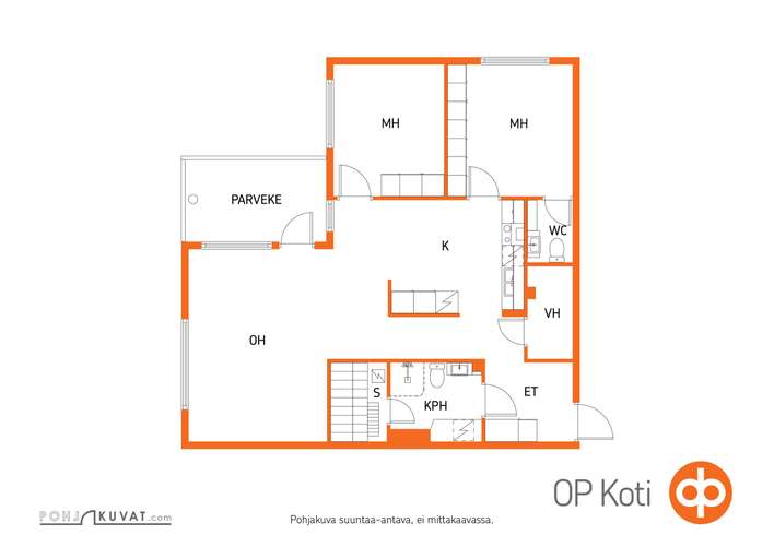 Kerrostalo, 3h,k,sa, 84 m², Etu-Lyötty - View 3