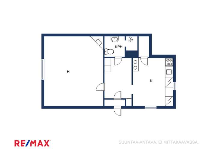 Rivitalo, 1h+k, 40,5 m², Keskusta - Widok 2