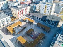 Korttelialueen saunat, tupa ja pesutilat, pyörävarastot