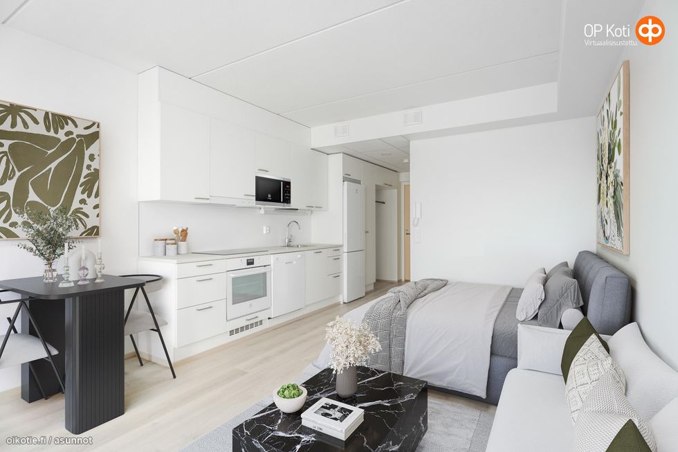 Peilikuva samantyyppisestä asunnosta