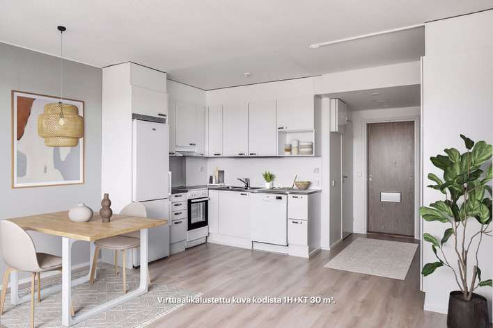Kerrostalo, 1H+KT, 30 m², Tuira, OULU