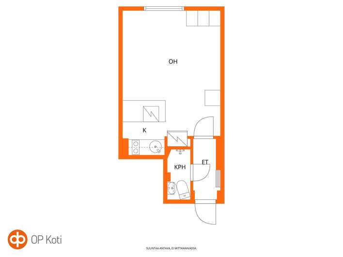 Kerrostalo, 1 h, kph, 24,5 m², Kallio - Näkymä 2