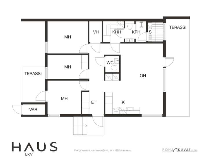 Rivitalo, 4h+k+khh+wc+kph+s+vh, 80 m², Silvola - Widok 2