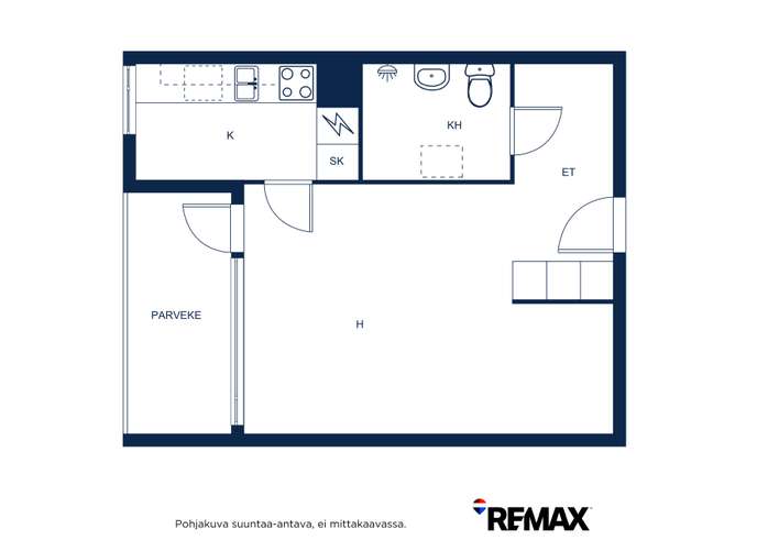 Kerrostalo, 1h, kk, kph/wc, las.p, 31 m², Viljamaa - Näkymä 2