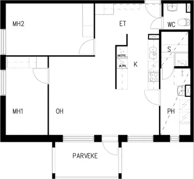 Kerrostalo, 3h+k+s, 71 m², Koivukylä - Näkymä 2