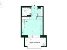 Kodin pohjapiirros (1h+kt, 27 m²)