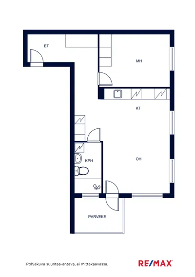 Kerrostalo, 2h+k+kph+lasitettu parveke, 54 m², Rajakylä - View 2
