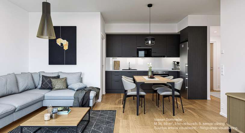 Kerrostalo, 3h+kt+s, 59 m², Klemettilä, Vaasa