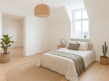 Havainnekuva makuuhuone.