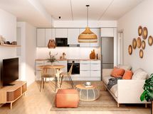 Visualisointi Renatan kodista B 31 ja B 38, 2h+kt, 39 m²